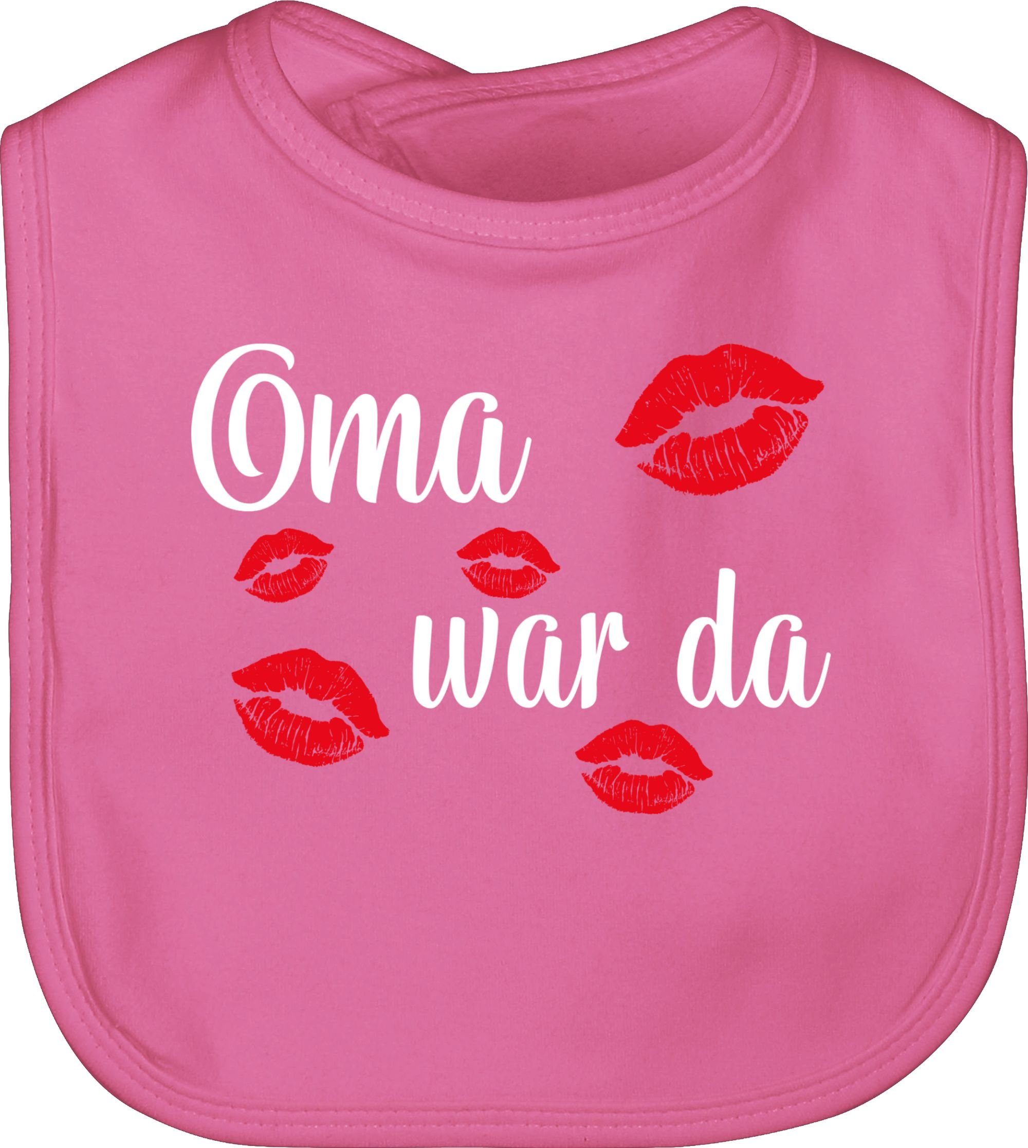war Oma Shirtracer 3 Pink Lätzchen Sprüche Kussmund, das Baby