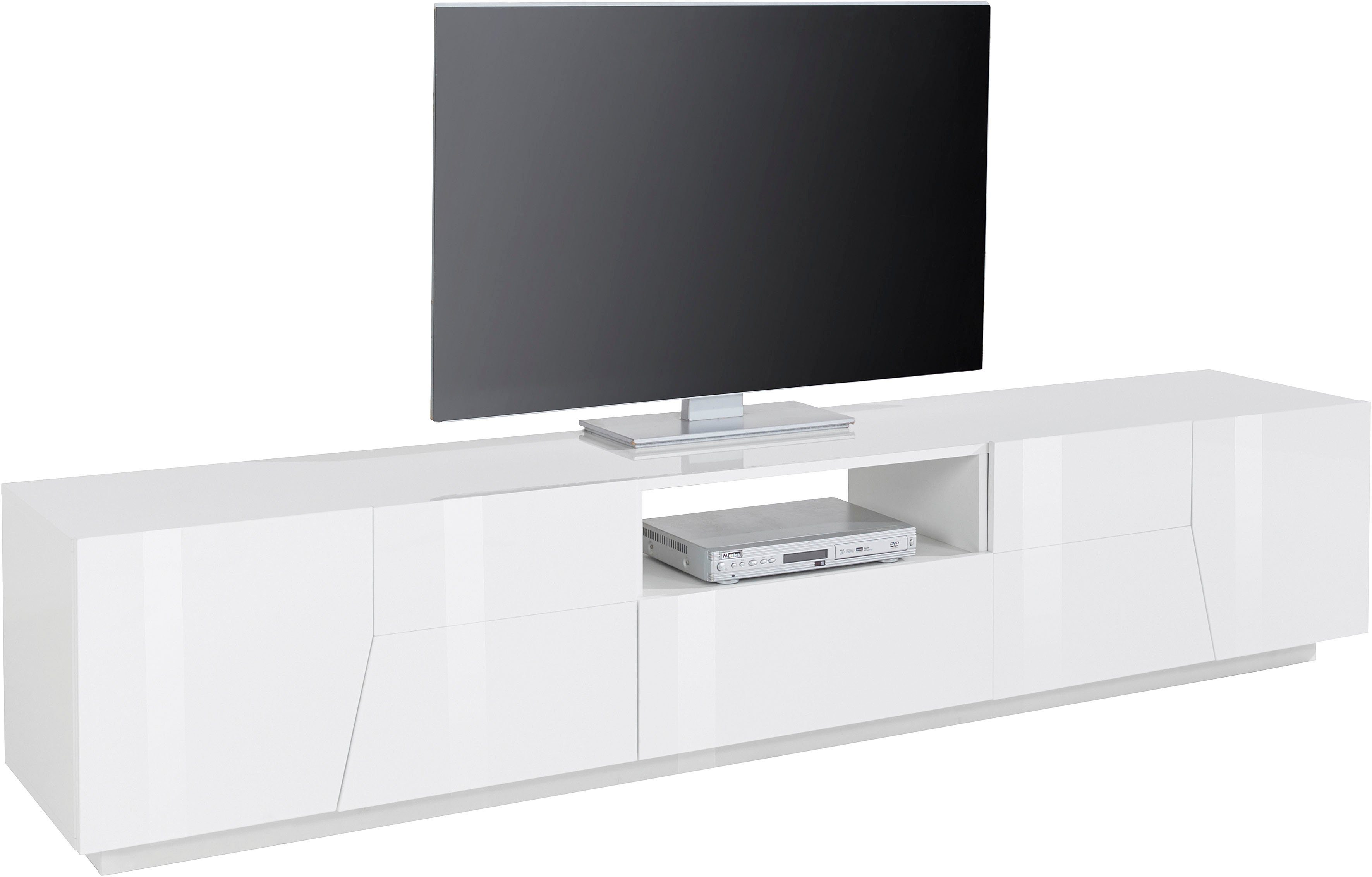 INOSIGN Lowboard ALIEN- TV-Board, mit 4 Türen, 1 Schublade und 1 offenes Fach, TV-Kommode Breite ca. 220 cm "Made in Italy". Reduzierter Preis € 299,99. Unverbindliche Preisempfehlung € 329,00