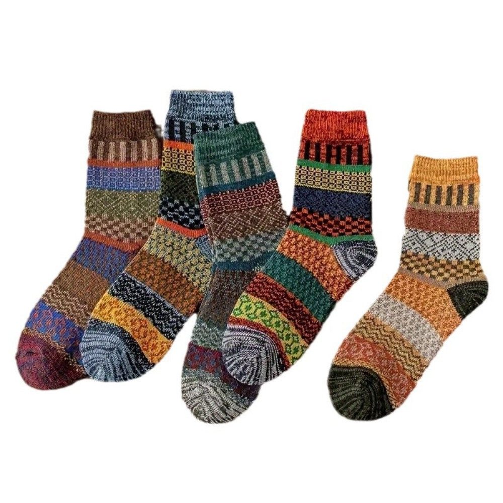 Blusmart Socken 5 Paar warme Socken im Ethno-Stil (Dicke Wintersocken, Dopp günstig online kaufen