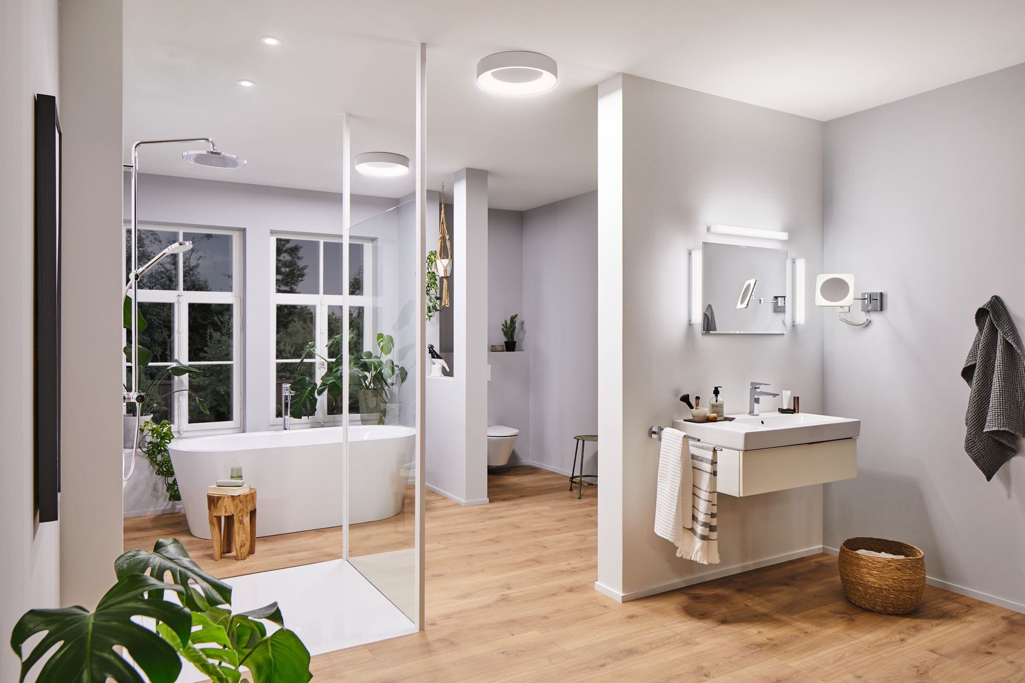 Paulmann Wandleuchte Luno, LED fest integriert, Tageslichtweiß, Badezimmerl günstig online kaufen