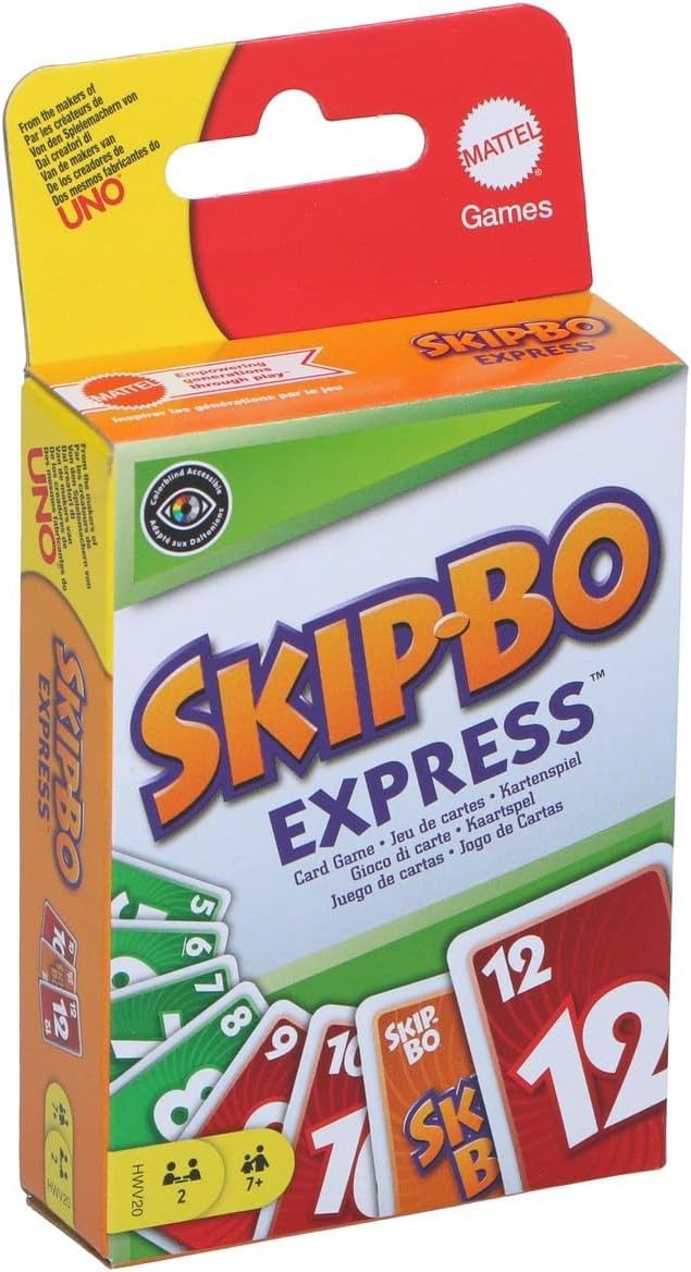 Mattel games Spiel Skip-BO Express, Kartenspiel für 2 Spieler, ab 7 Jahren