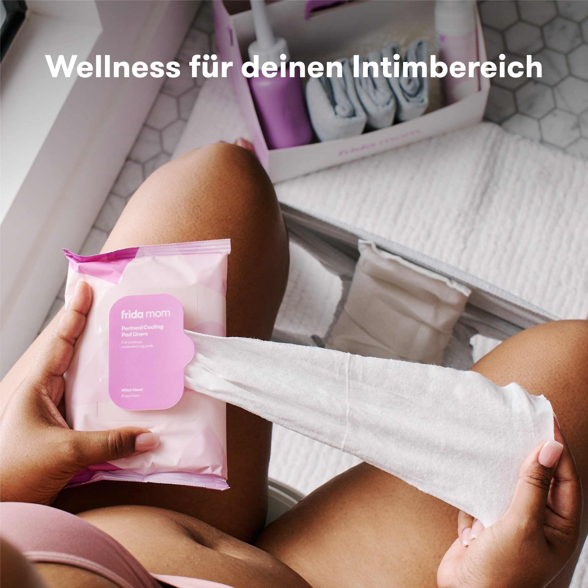 Frida Umstandspanty Frida Mom Erholungspaket Wochenbett 4 Einmalunterhosen 4 Kühlbinden, Set zur Intimpflege, 1 Aufbewahrungsbox