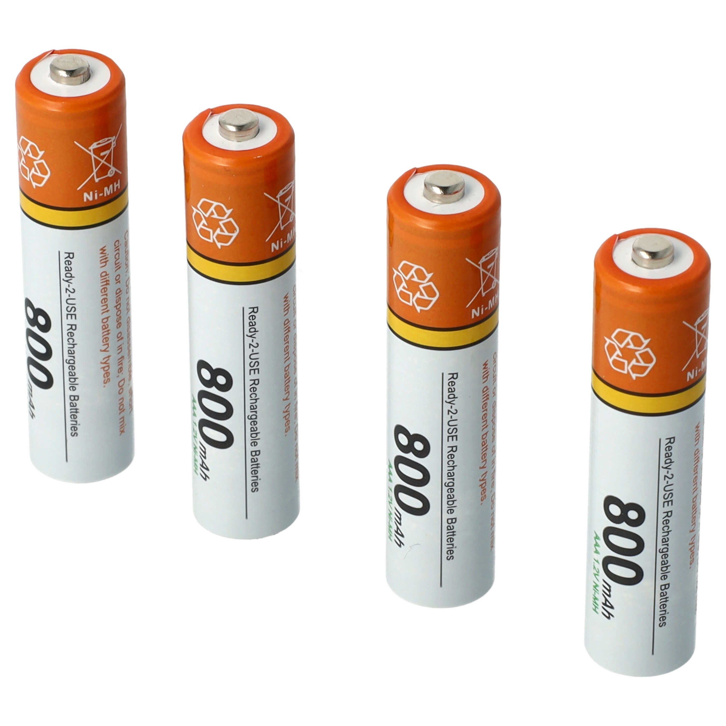 vhbw Akku passend für Siemens Gigaset A155, A200, A220, A400, A415, A415A, Akku Akku NiMH 800 mAh (1,2 V, 4 St), Leistungsfähige Austausch-Akkus für Telefon, Festnetz oder schnurloses