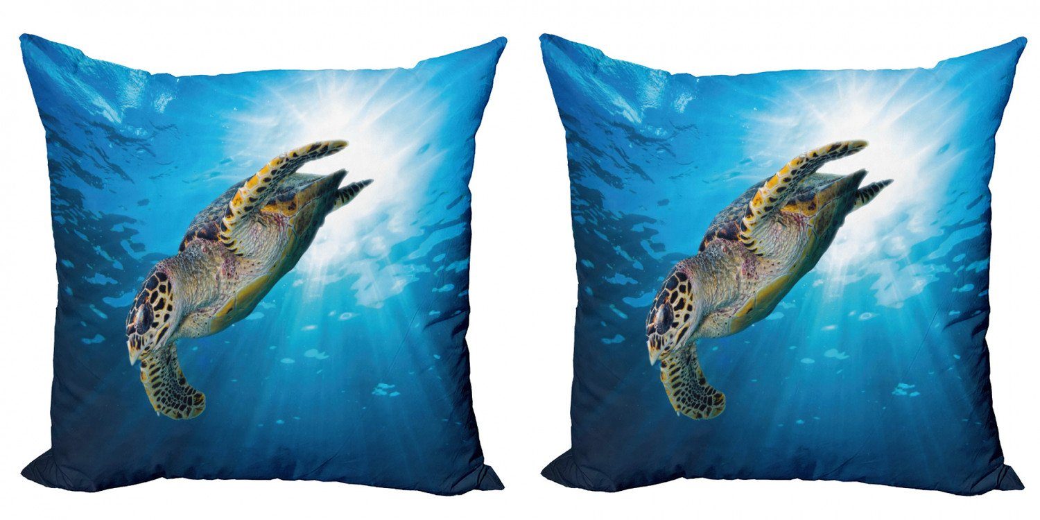 Kissenbezüge Modern Accent Doppelseitiger Digitaldruck, Abakuhaus (2 Stück), Unter dem Meer Sea Turtle Tauchen