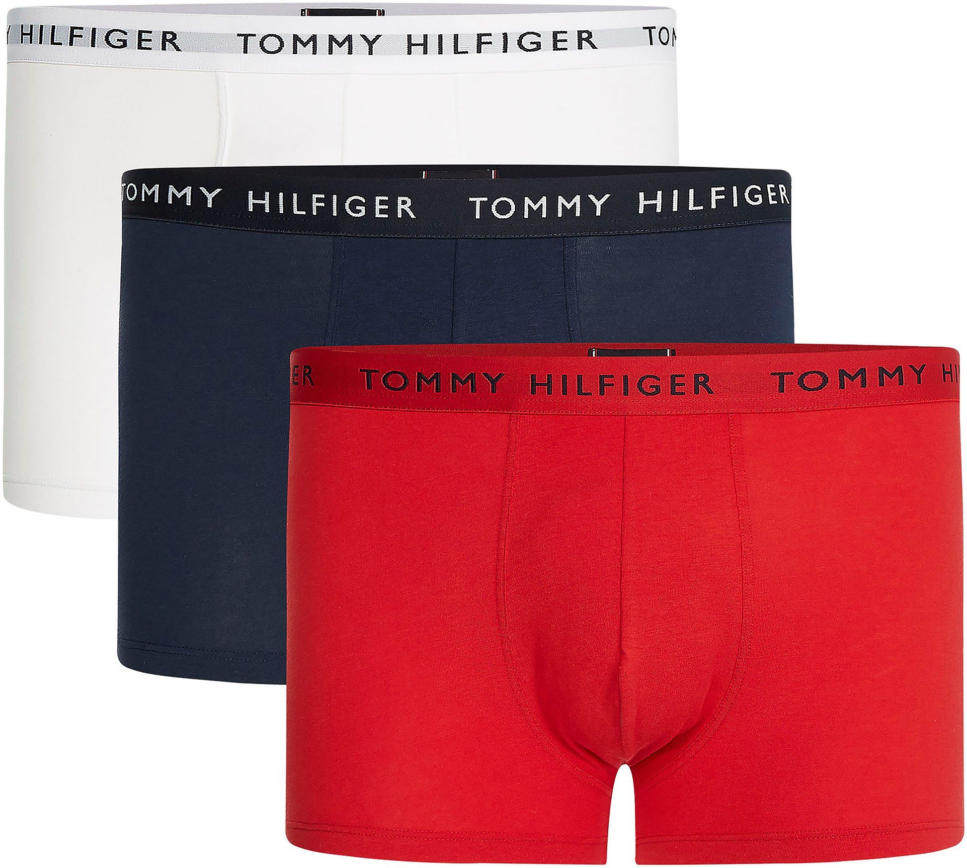 Tommy Hilfiger Underwear Boxer (Packung, 3-St., 3er-Pack) mit Logo Webbund weiß-blau-rot