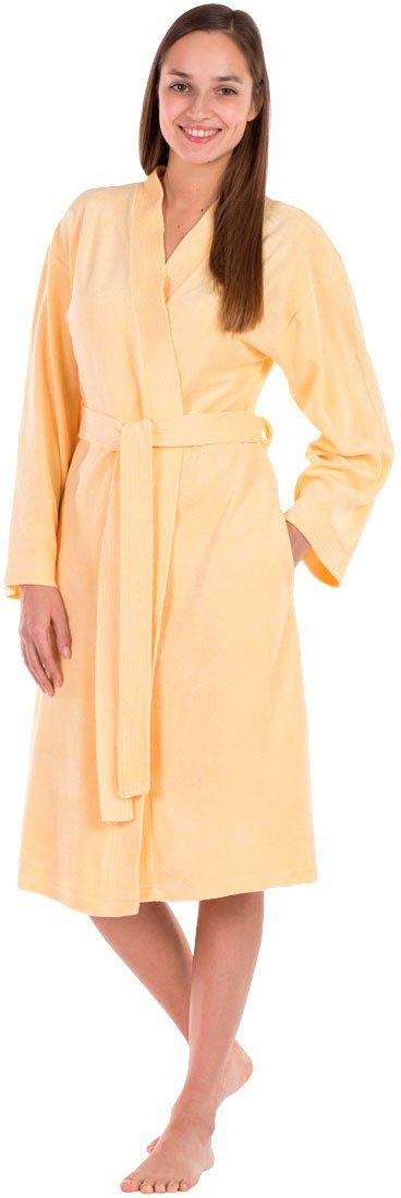 framsohn frottier Damenbademantel Jersey, Kurzform, Jersey, Kimono-Kragen, günstig online kaufen