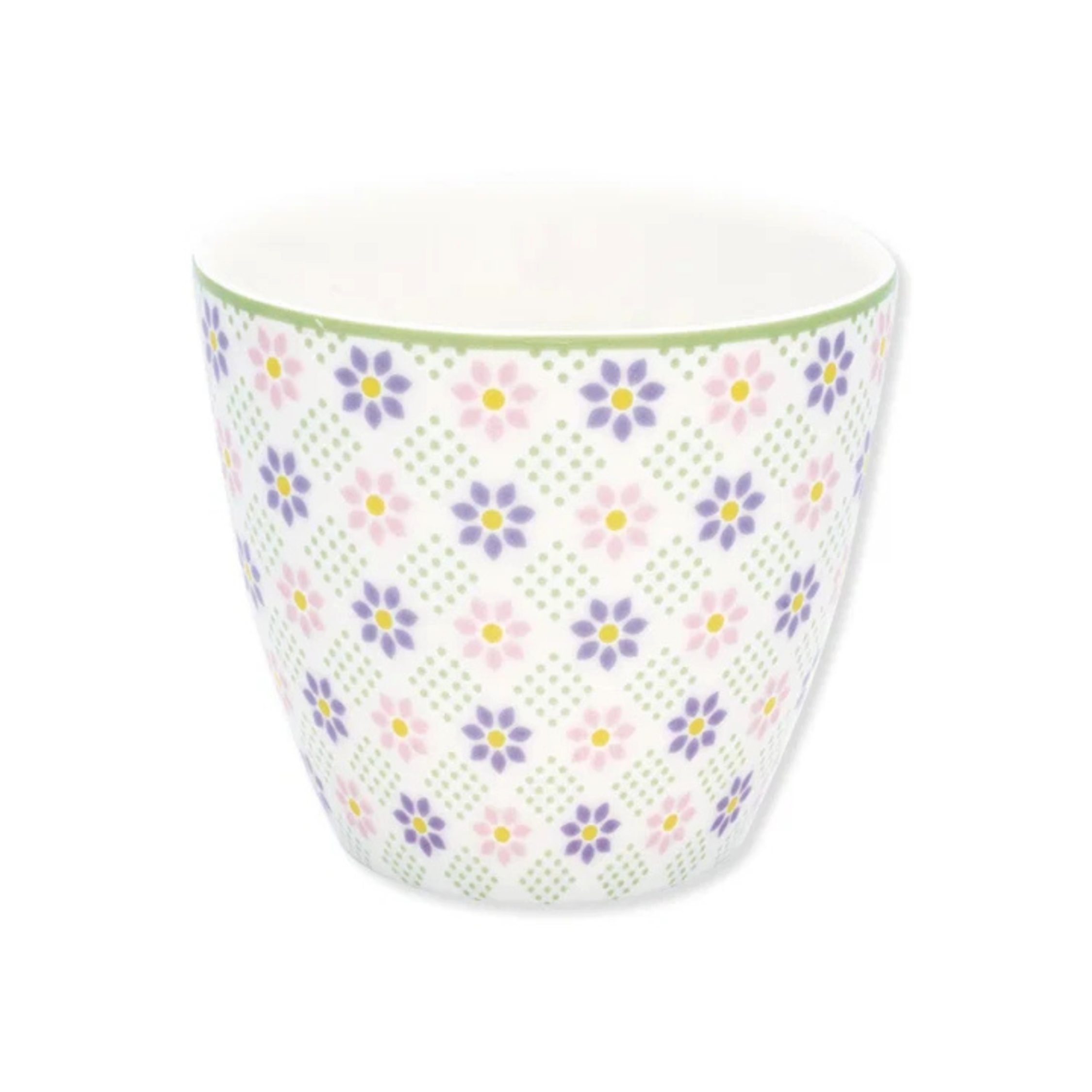 Greengate Becher GreenGate Latte Cup Sybille Weiß mit floralem Muster