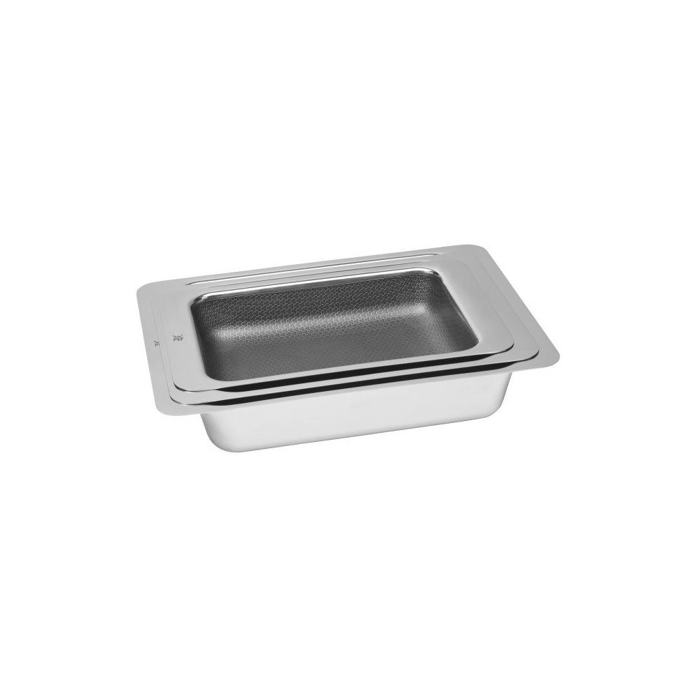 WMF Auflaufform Profi Resist Auflaufform-Set, 3-teilig, 3-Schicht-Material: Innenseite Cromargan® Edelstahl rostfrei 18/10, im Kern Aluminium, Außenseite Chromstahl, Ofenform beschichtet, Mehrschichtmaterial beschichtet, Wabenstruktur