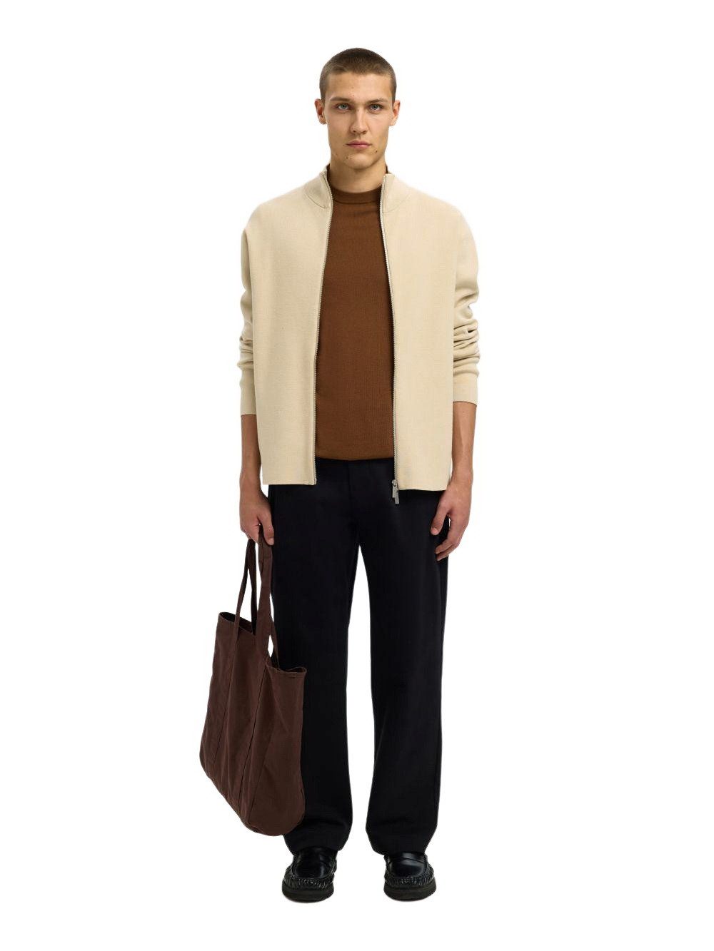 SELECTED HOMME Strickpullover SLHTELLER FN RELAXED ZIP CARDIGAN aus Viskosemix