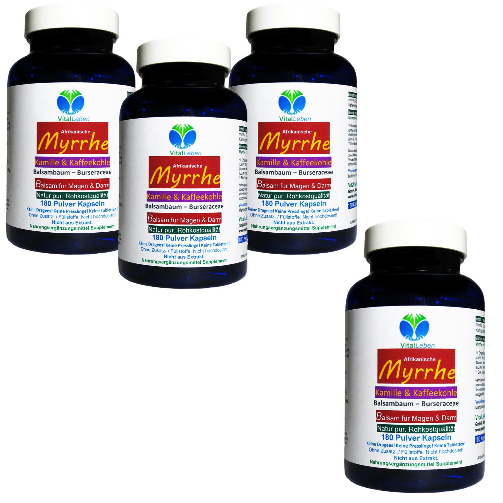Myrrhe, Kamille + Kaffeekohle Balsam für den Darm nach Ayurveda Kapseln