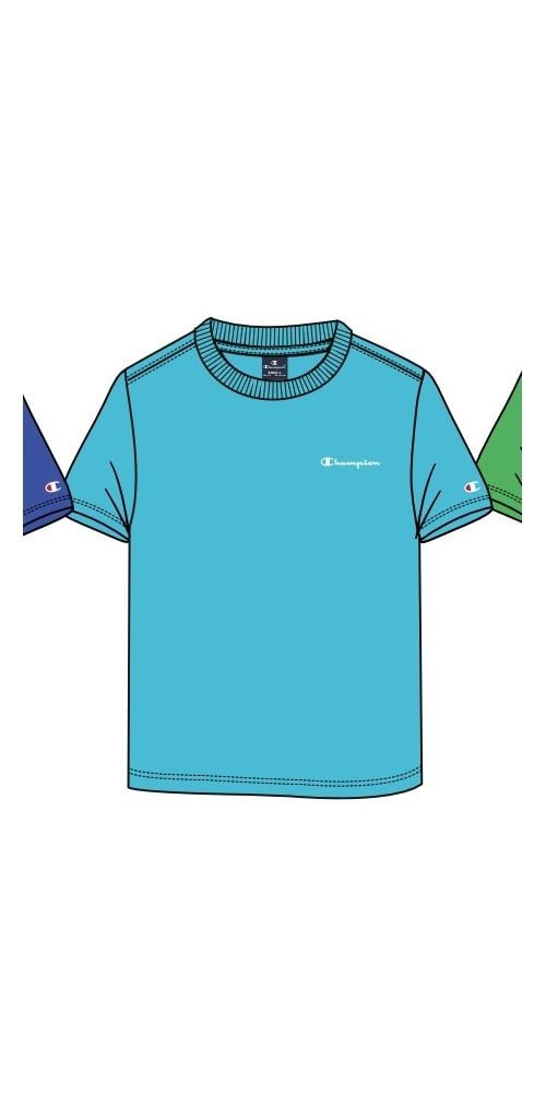 Champion T-Shirt (Baumwolle) Crew mit Kleinen-Logo-Schriftzug hellblau Jungen