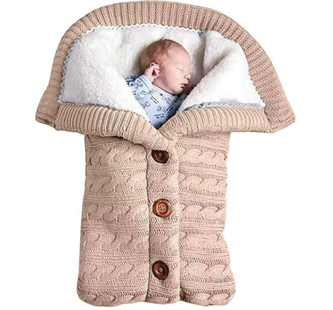 XDeer Babyschlafsack Baby Schlafsack für Kinderwagen Wickeldecke Wickelwickel Warmer, Warmer Schlafsack für Babys Neugeboren 0-12 Monat beige | Schlafsäcke
