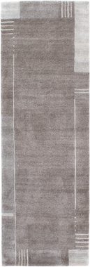 Wollteppich Nepal - 250 x 80 cm - grau, morgenland, rechteckig, Höhe: 18 mm, Wohnzimmer, Handgeknüpft, Einzelstück mit Zertifikat