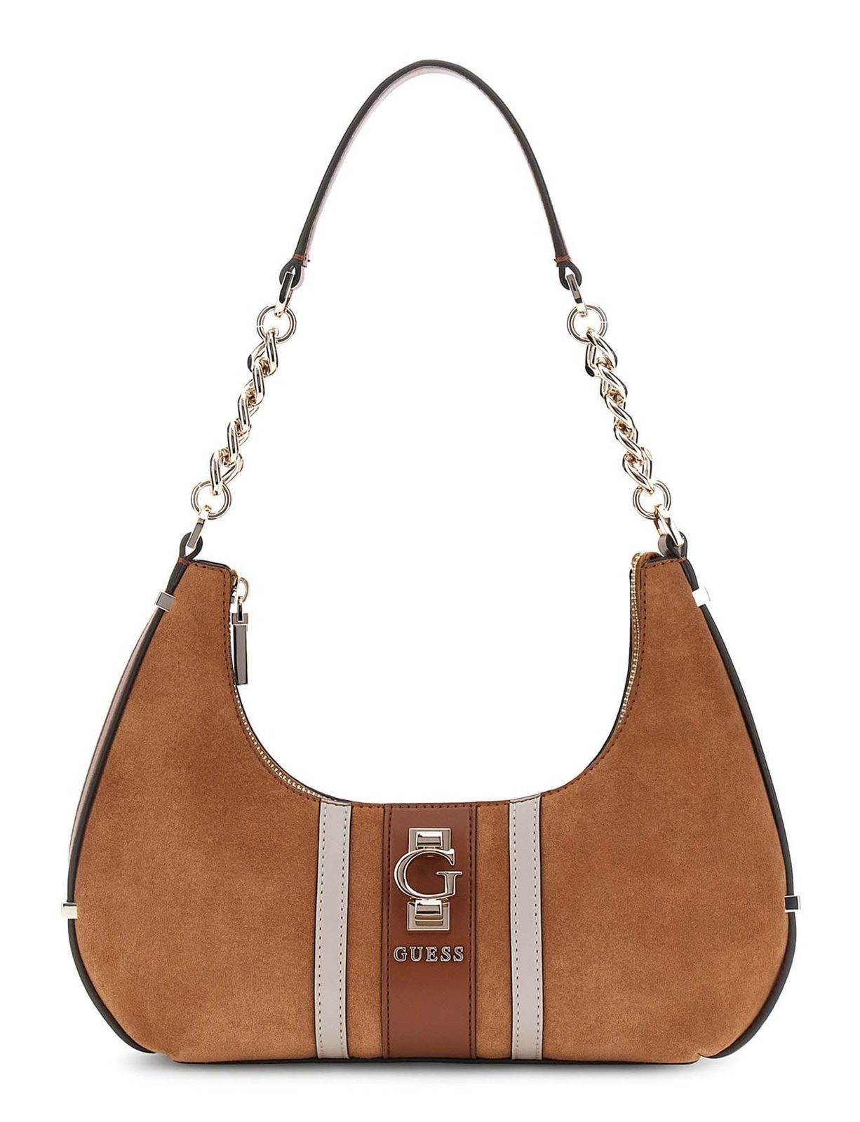 Guess Schultertasche Top Zip Shoulder Bag, aus echtem Leder