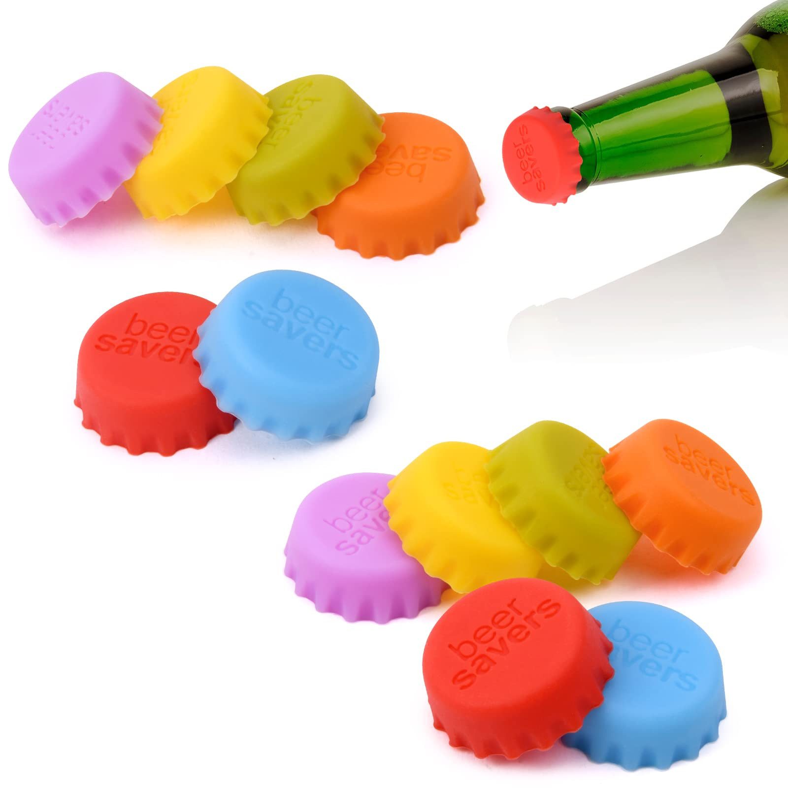 Venkuber Flaschenverschluss 6er-Set Silikonflaschenverschlüsse, frischhalteflaschenverschlüsse, (6-tlg), wiederverwendbare bunte Flaschenkappen