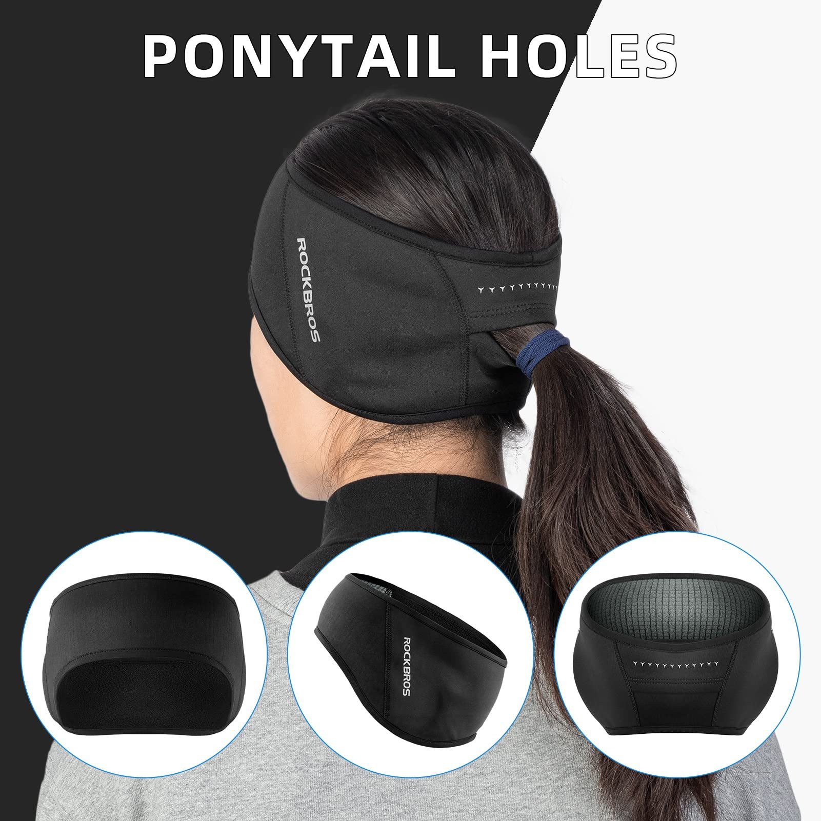 ROCKBROS Stirnband Sport Winter Kopfband Ohrenwärmer Warm Ohrenschutz für Laufen