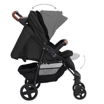 vidaXL Kinder-Buggy 2-in-1 Kinderwagen Anthrazit Stahl