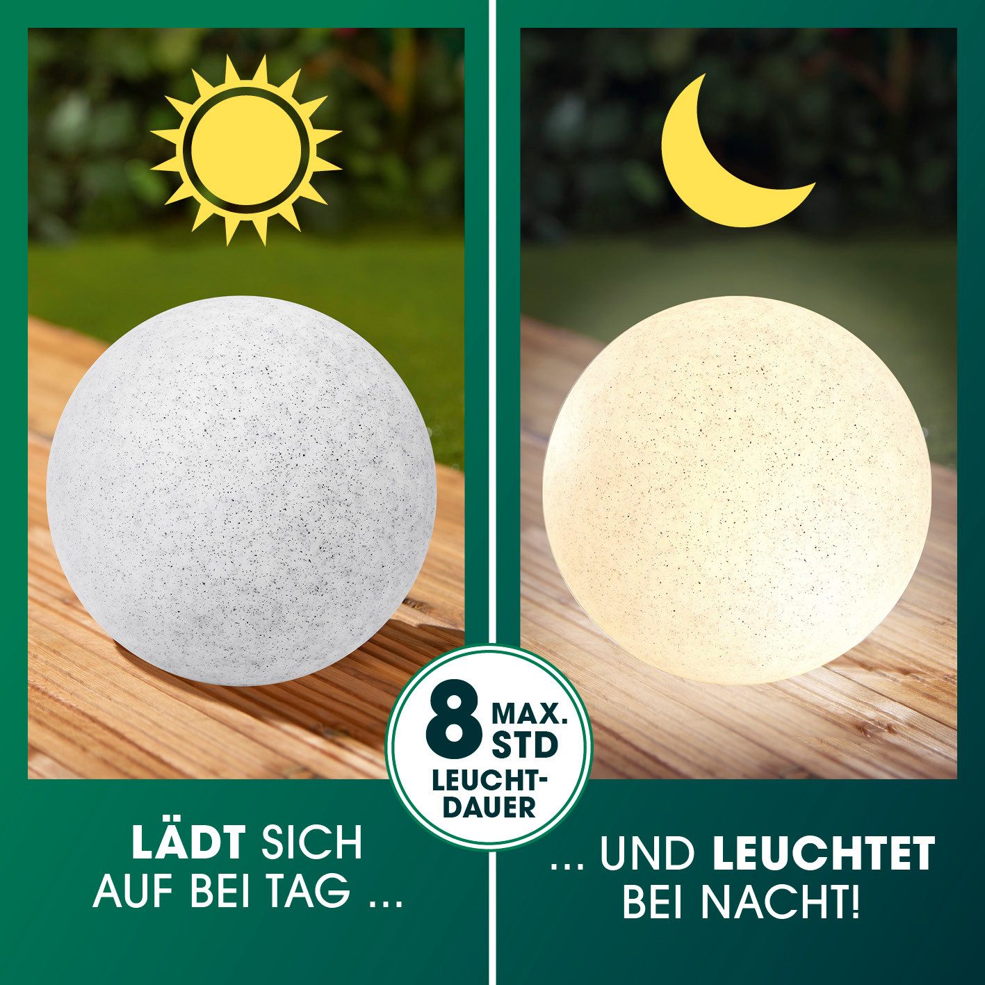 EASYmaxx LED Solarleuchte LED Solarleuchte mit Farbwechsel, Deko Gartenleuchte mit LED, 30 cm, ideal für Garten, Terrasse, Balkon