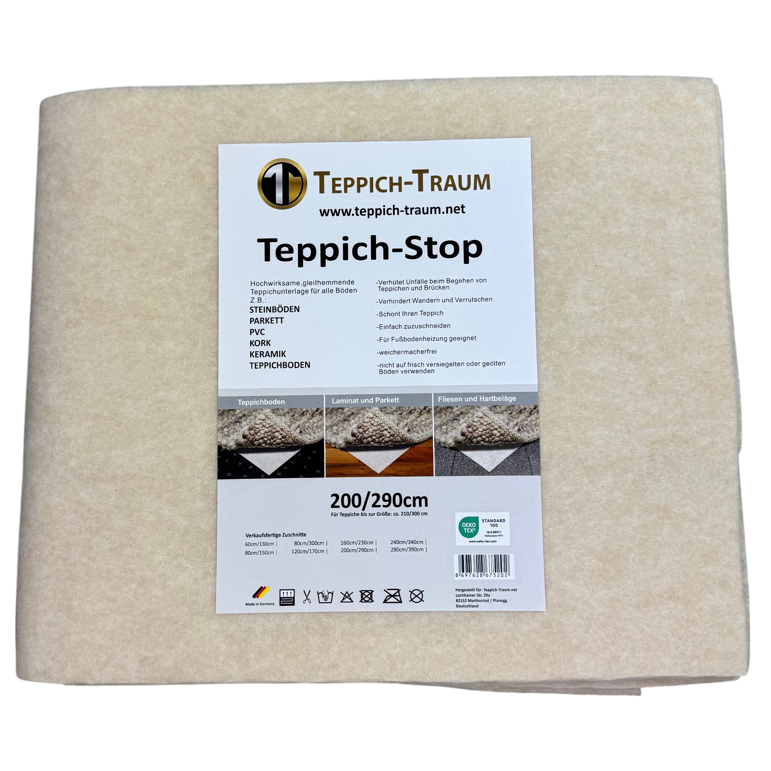 TeppichHome24 Antirutsch Teppichunterlage Antirutschmatte beige zuschneidbar für Fußbodenheizung geeignet – Bild 5 von 5