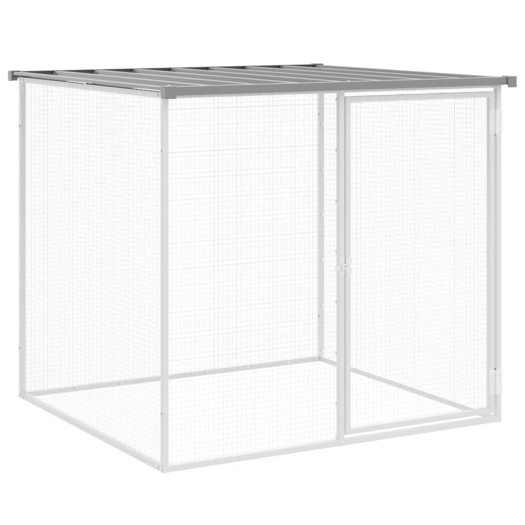 Hühnerstall Hühnerkäfig mit Dach Hellgrau 103x98x90 cm Verzinkter Stahl Hühnerstal
