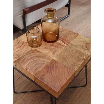 Lomadox Wohnzimmertisch, Wohnzimmertisch Tisch mit schwarzem Metallbeinen, B/H/T ca. 45/51/45cm