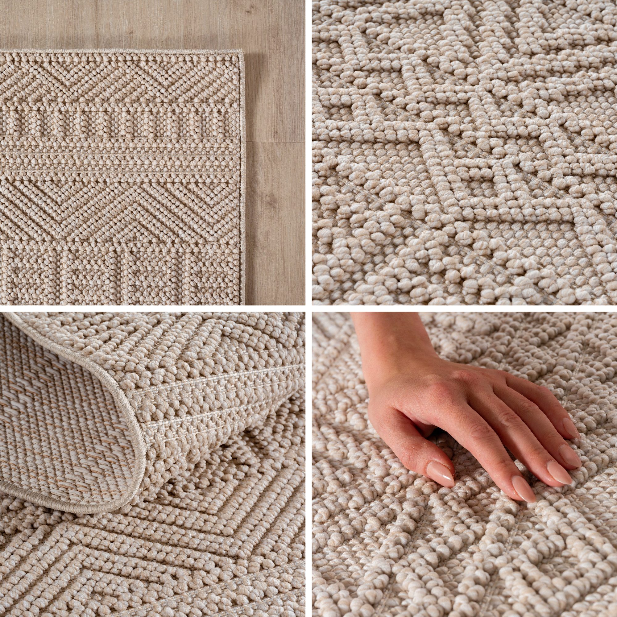 Carpettex Designteppich Einfarbig Boucle Loop, Rund, günstig online kaufen