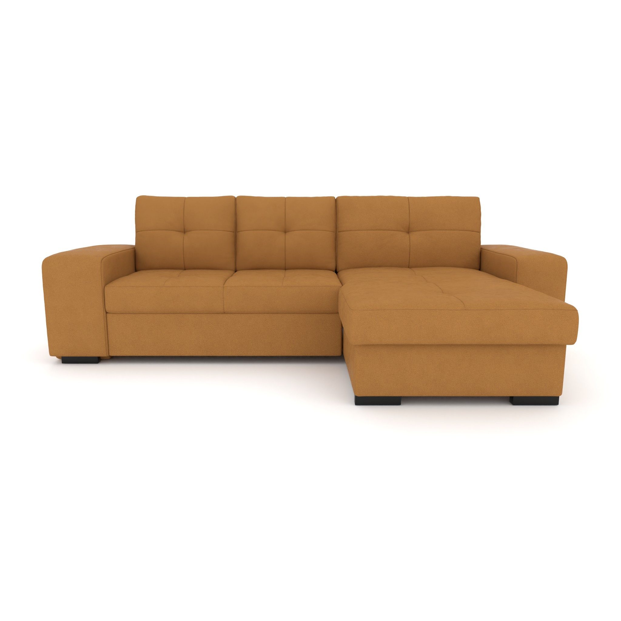 foamnova Ecksofa Treviso, Recamiere links/rechts, B 268 cm, Geradlinig, abgesteppte Polster, fester Sitz & integrierter Hocker