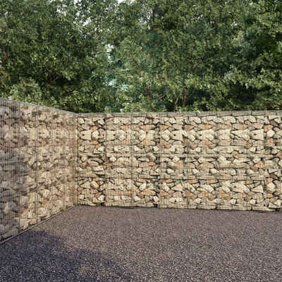vidaXL Gartenzaun Gabionenwand mit Abdeckung Verzinkter Stahl 900×50×200 cm, (1-St)