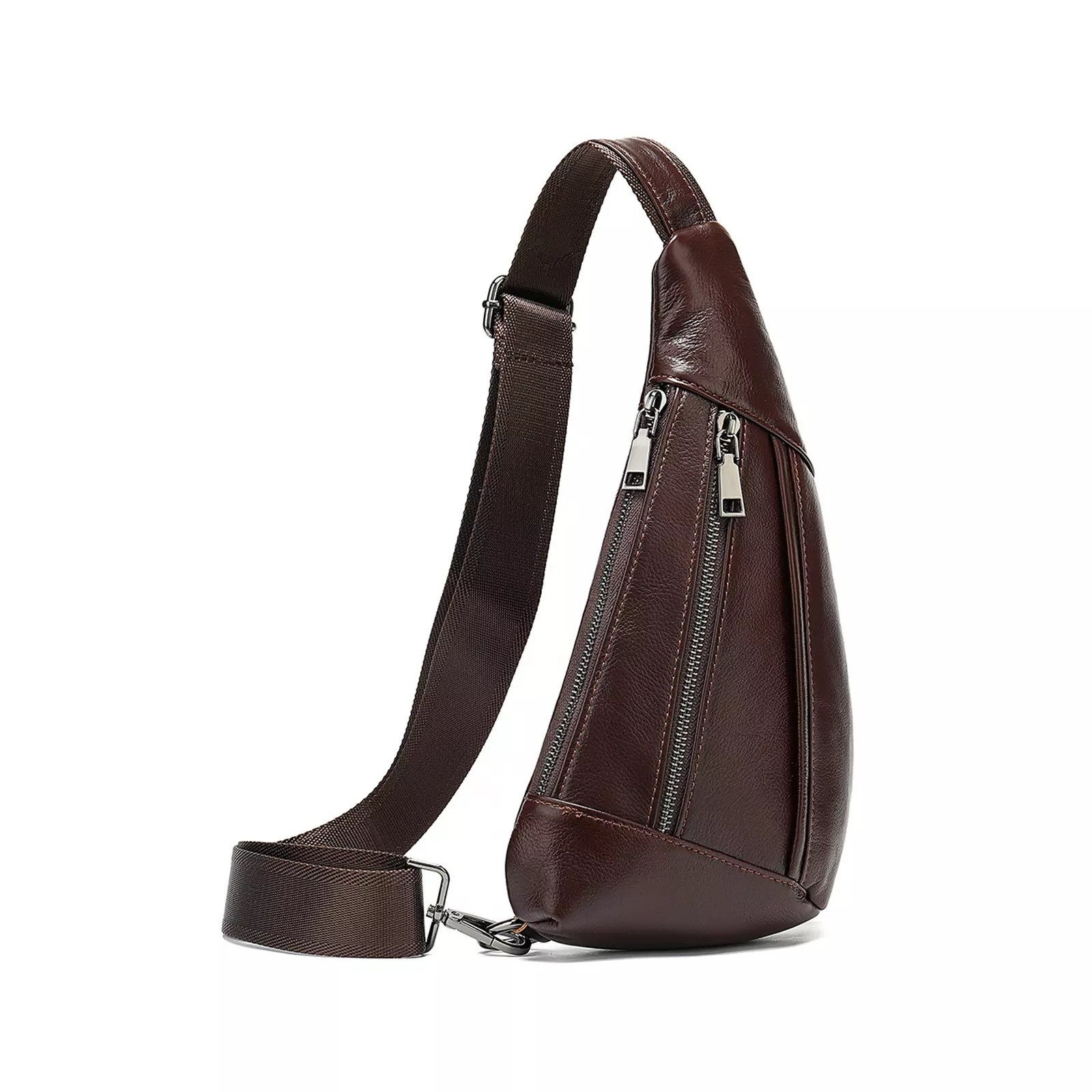 YUBRO-STUDIO Messenger Bag Herren Leder Brusttasche günstig online kaufen