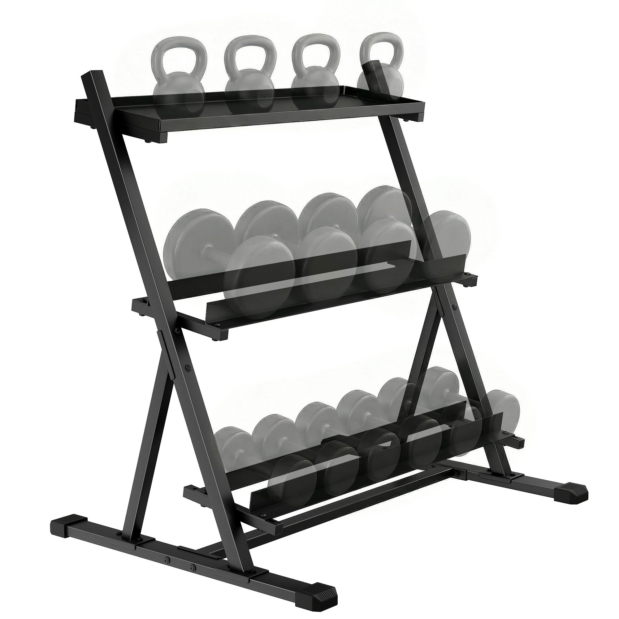 SPORTNOW Kurzhantelständer Max. 200kg, (Gewichtsständer, 1-St., Hantelständer), für Hanteln, Kettlebells (Nur Ständer)