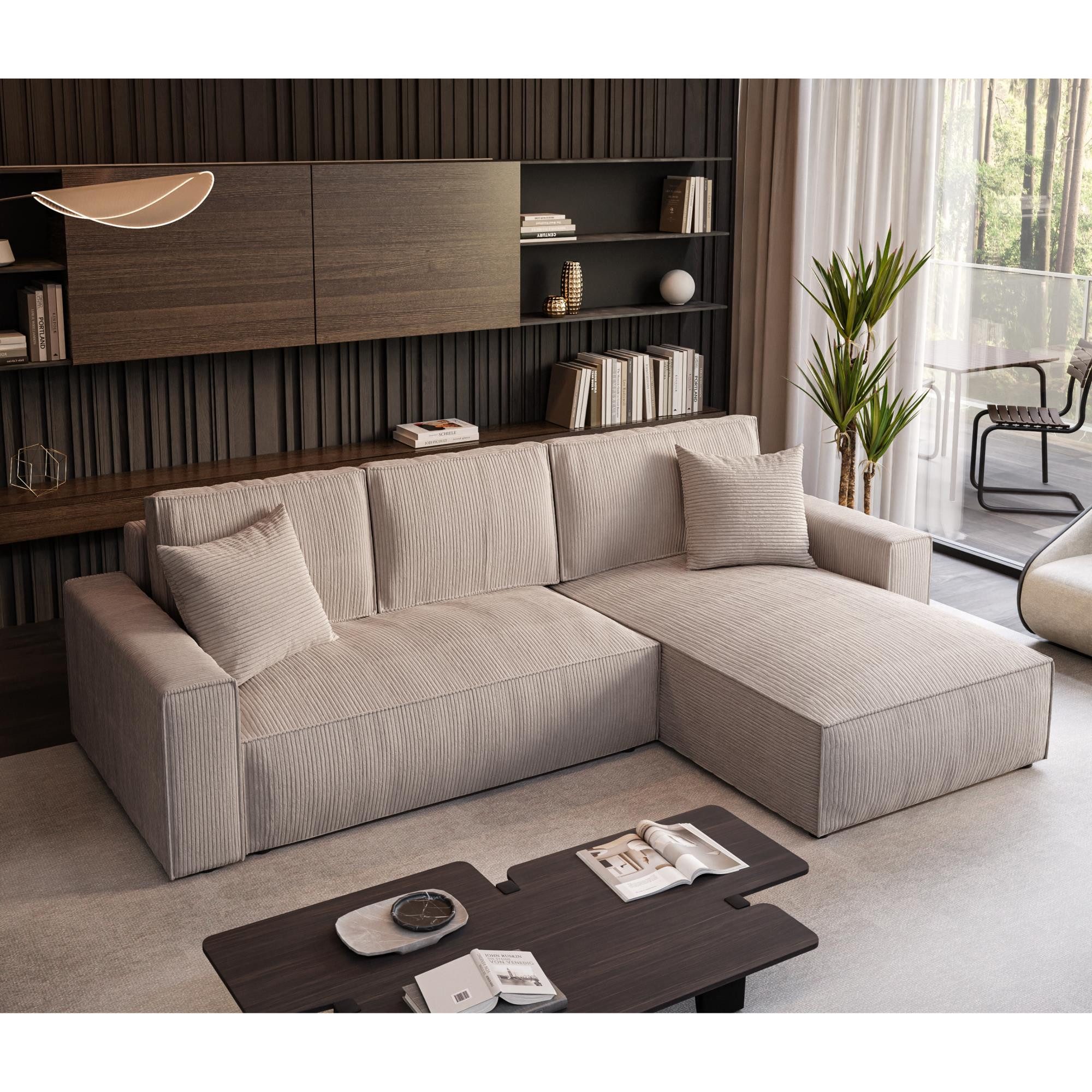 Beautysofa Ecksofa mit Schlaffuntion PARYS, mit Bettkasten und universelle günstig online kaufen