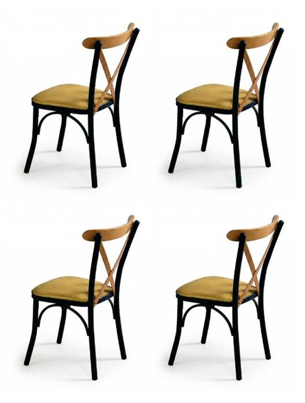 Xlmoebel Esszimmerstuhl Moderne gelbe Esszimmerstühle im 4er Set – bequem und vielseitig (4er Set), Made in Europa