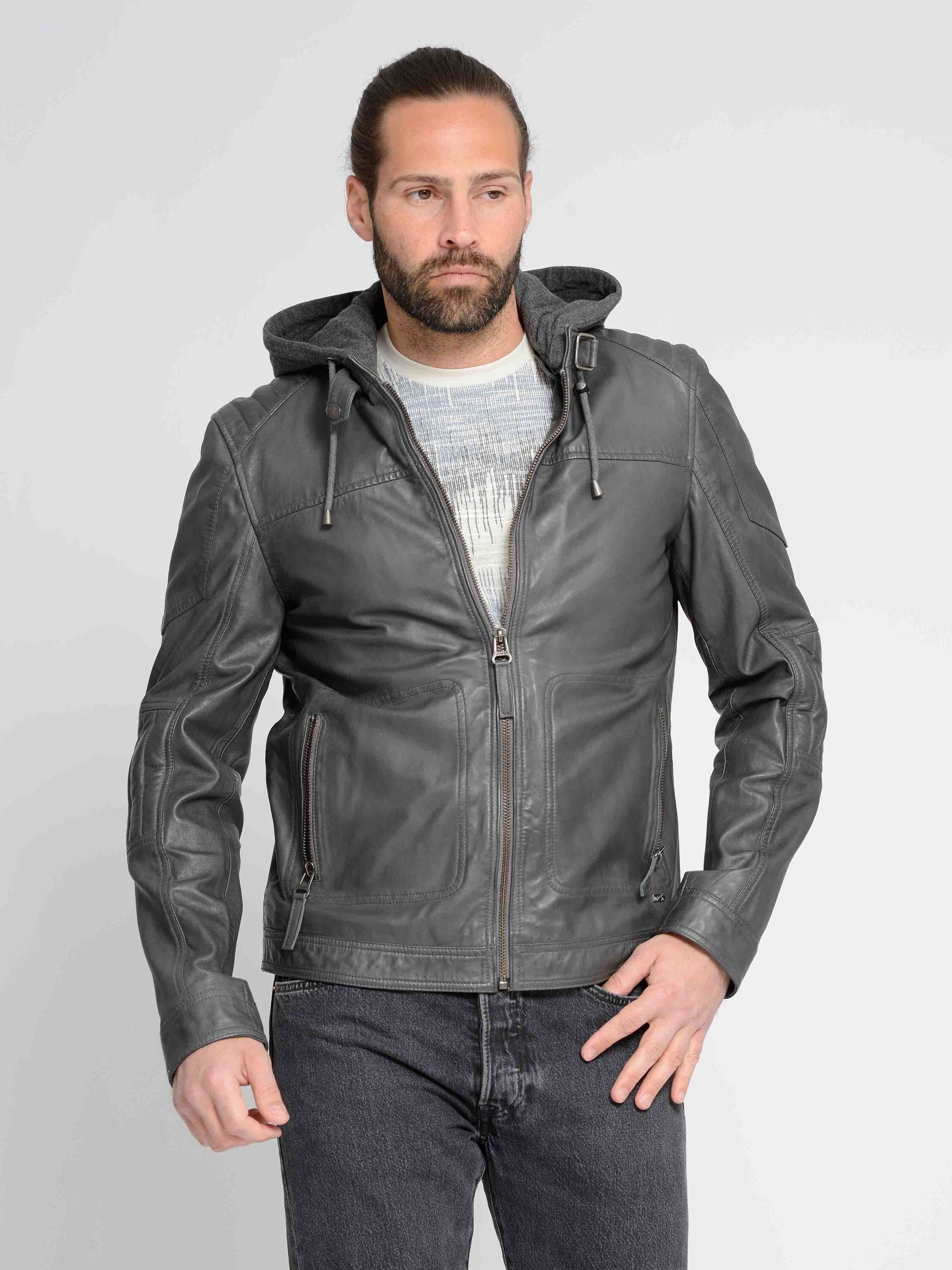 Maze Lederjacke 42021309 grey