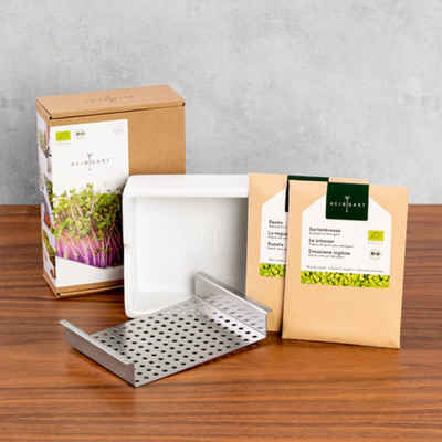 Heimgart Kräutertopf Microgreens Starter-Kit + Saatpad Senf (3 St)