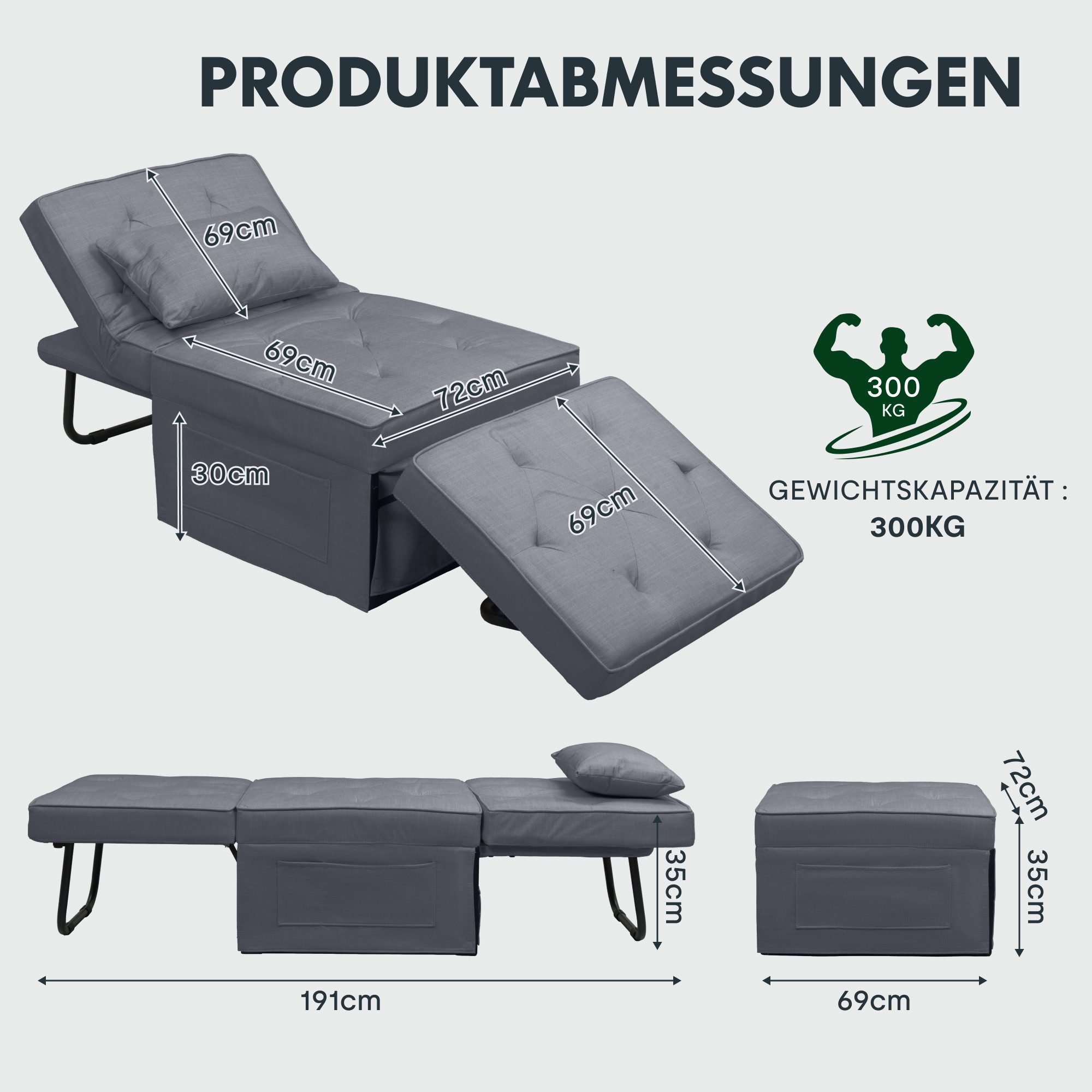 FLEXISPOT Schlafsofa Relaxsessel mit Liegefunktion, Loungesessel, günstig online kaufen