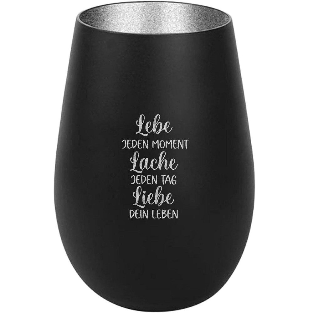 Der Porzellan-Laden Windlicht Inspirierendes Windlicht: Lebe, Lache, Liebe eingraviert. Handgefertig