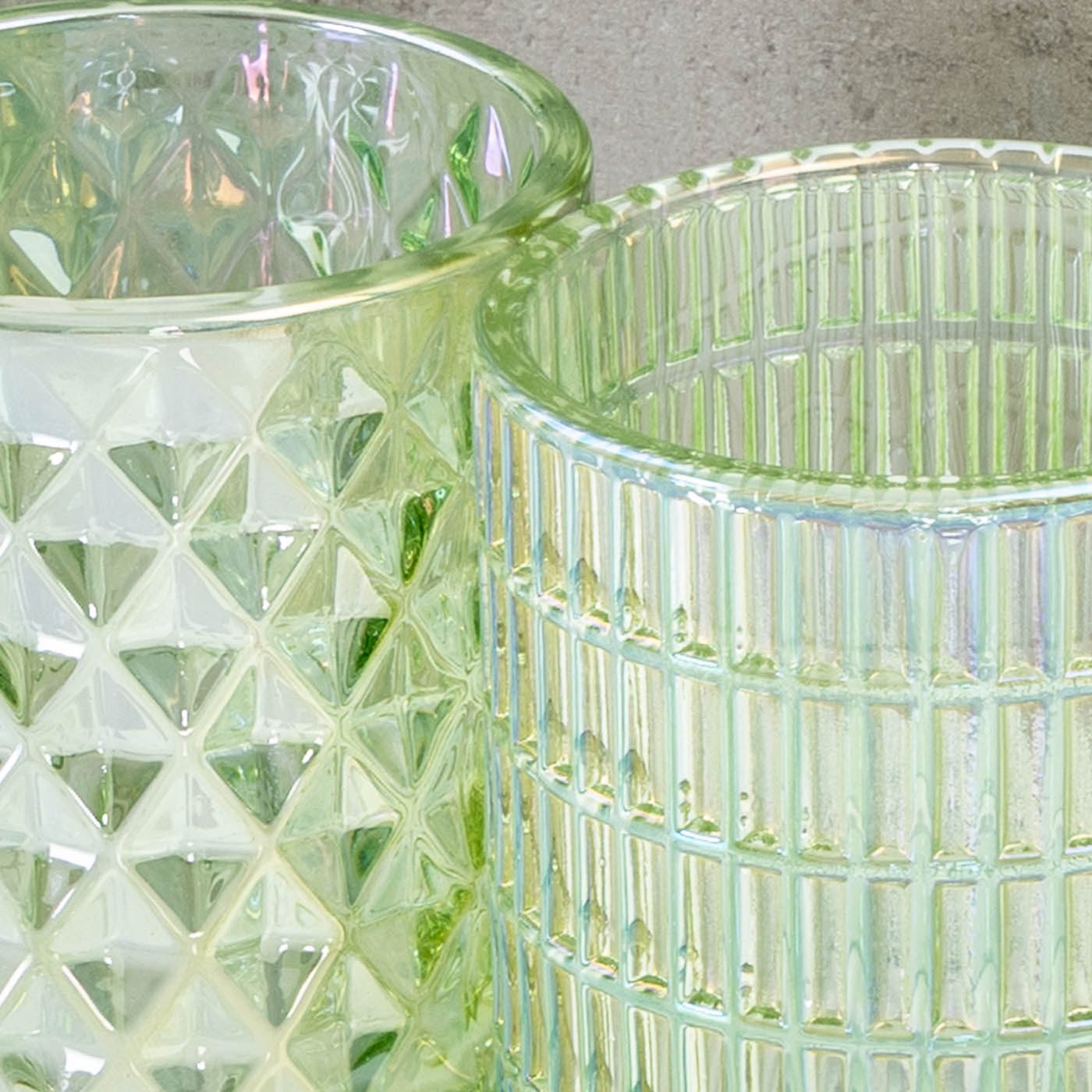 Levandeo® Teelichthalter, 3er Set Teelichthalter Grün Glas Windlicht Tischdeko Kerzenhalter