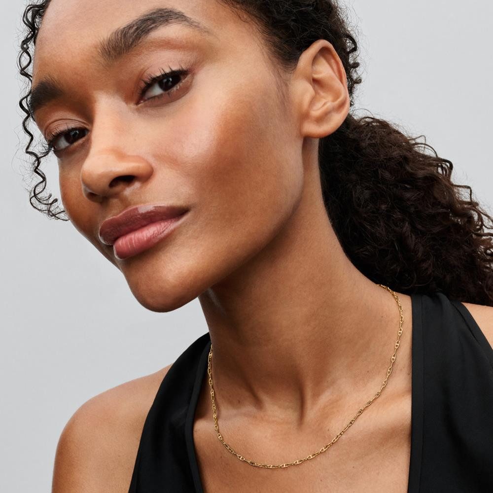 Pandora Kette ohne Anhänger PANDORA Damen Ankerkette Moments, vergoldet