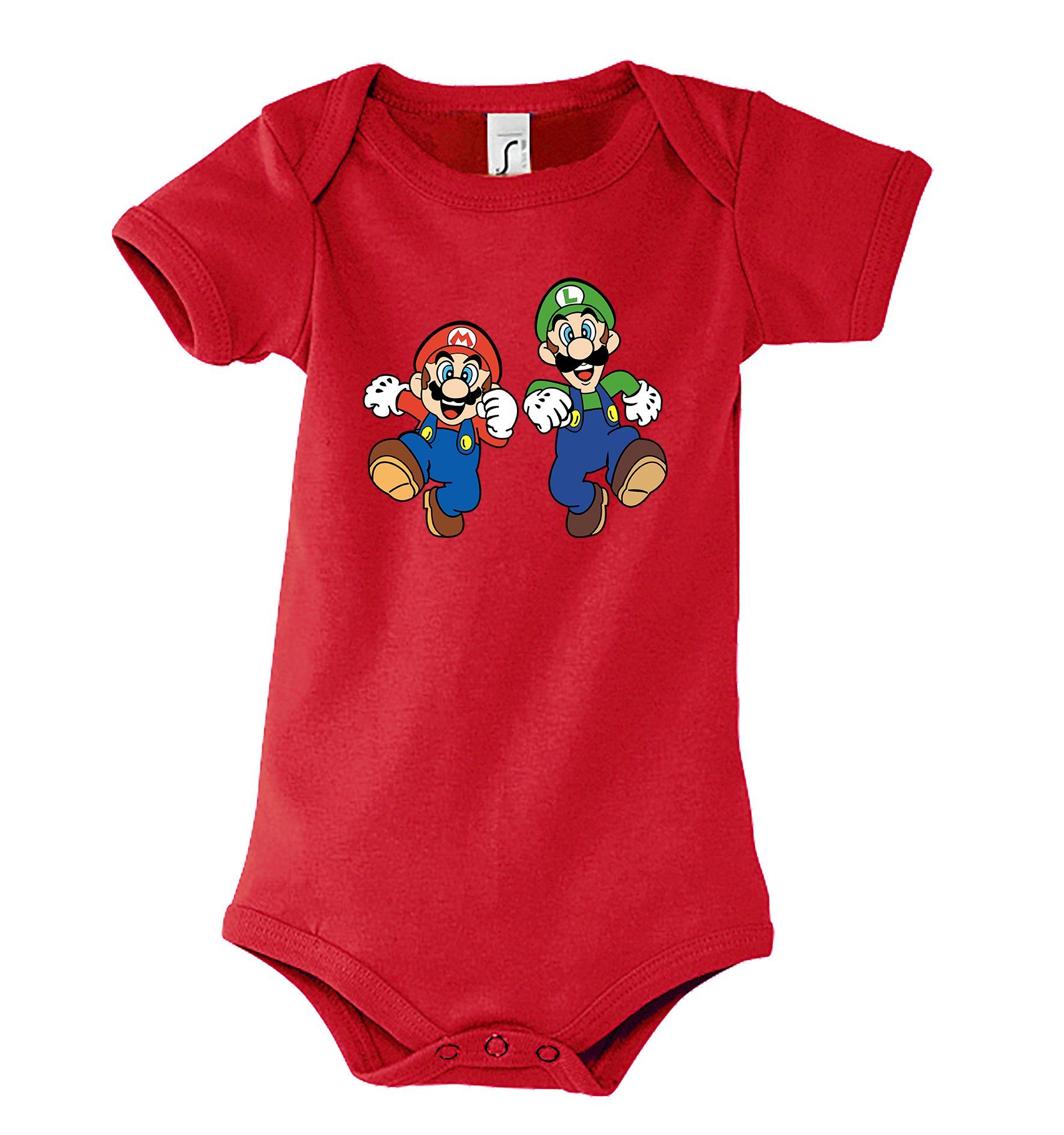 Youth Designz Kurzarmbody Baby Body Strampler Mario & Luigi Mit niedlichem Frontprint
