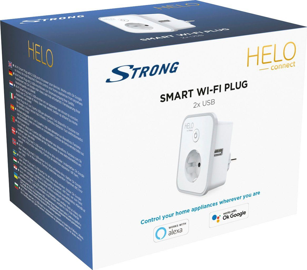 2x Ports Smart mit Steckdose Plug HELO USB mit Wi-Fi Netzstecker, Strommessfunktion Strong