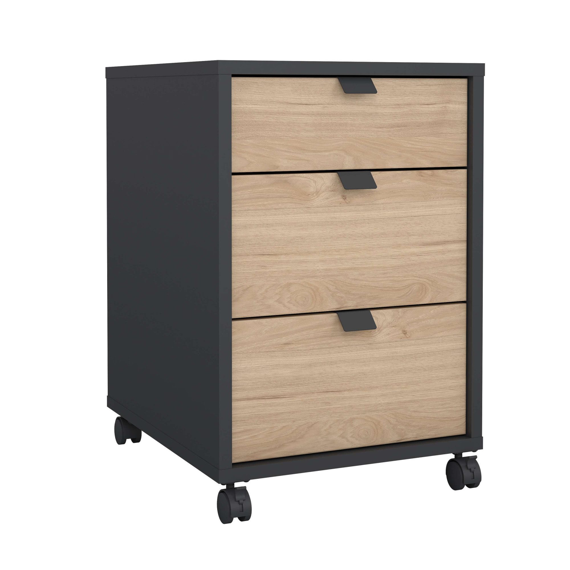 Home affaire Rollcontainer Sign Rollwagen Rollschrank verschiebarer Transportbehälter, Zweifarbiges Design, 3 Schubladen, verschiebbar, Höhe 60 cm