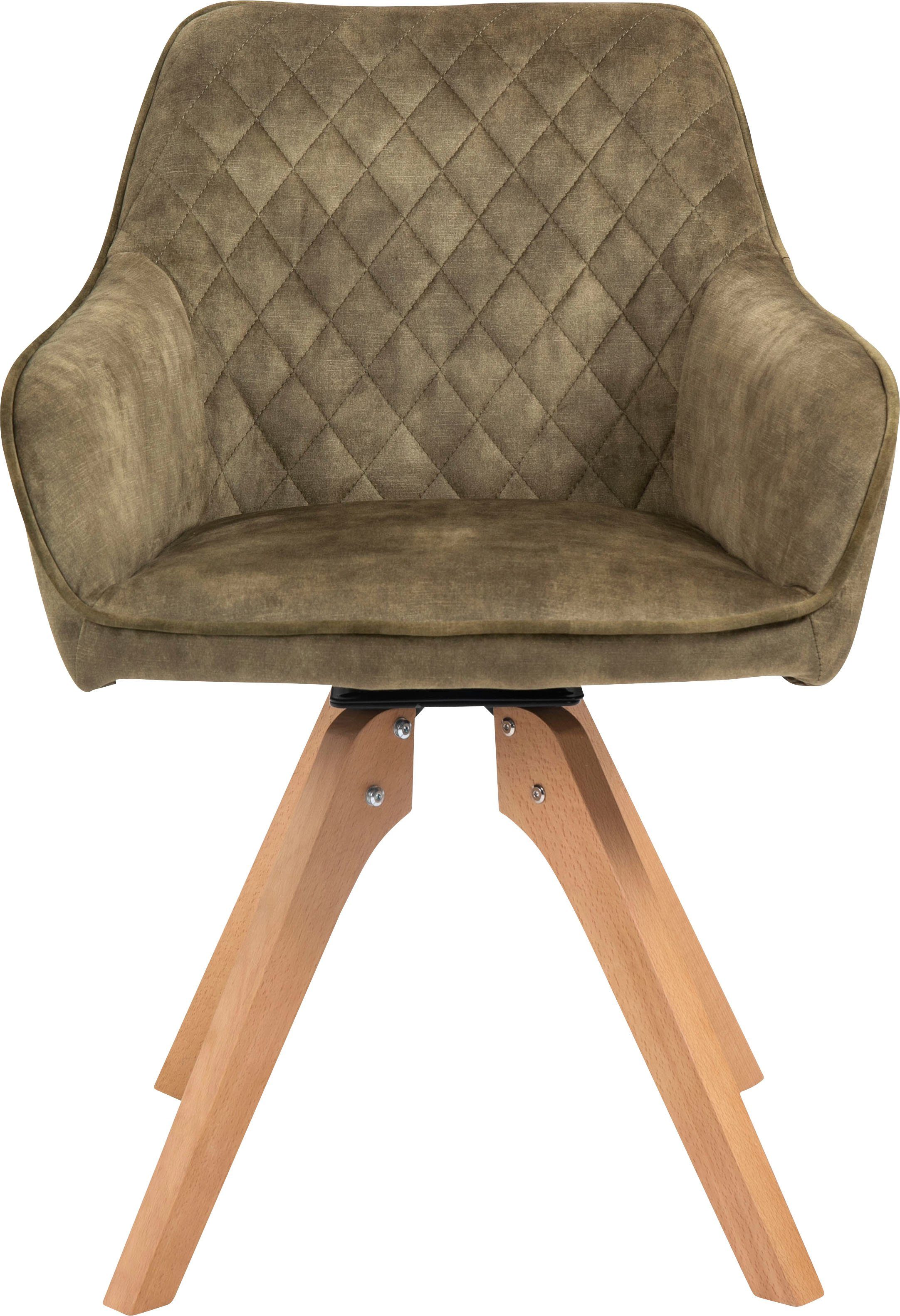 Stühle SalesFever 180° drehbar, (5-tlg), grün 180 cm, Tischbreite mit Samtverlours Essgruppe,