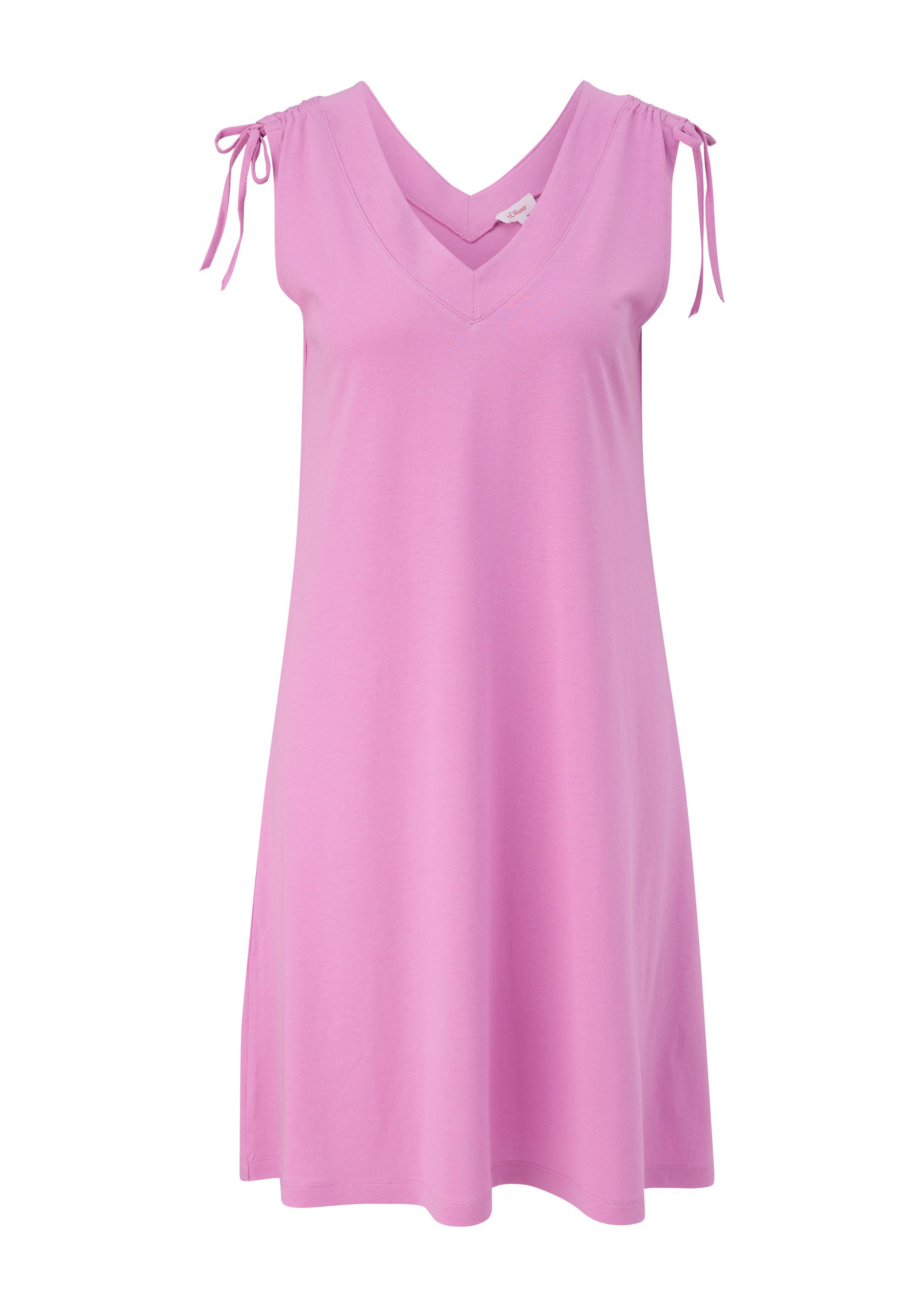 s.Oliver Minikleid Kleid Kleid mit V-Ausschnitt und Binde-Detail
