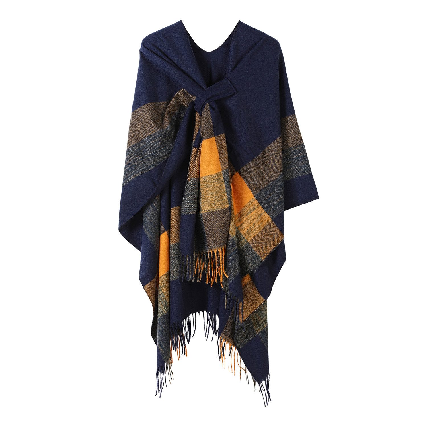 Refttenw Poncho Damen Warmer Winterschal Fransentuch Cape, Oversized Schal günstig online kaufen