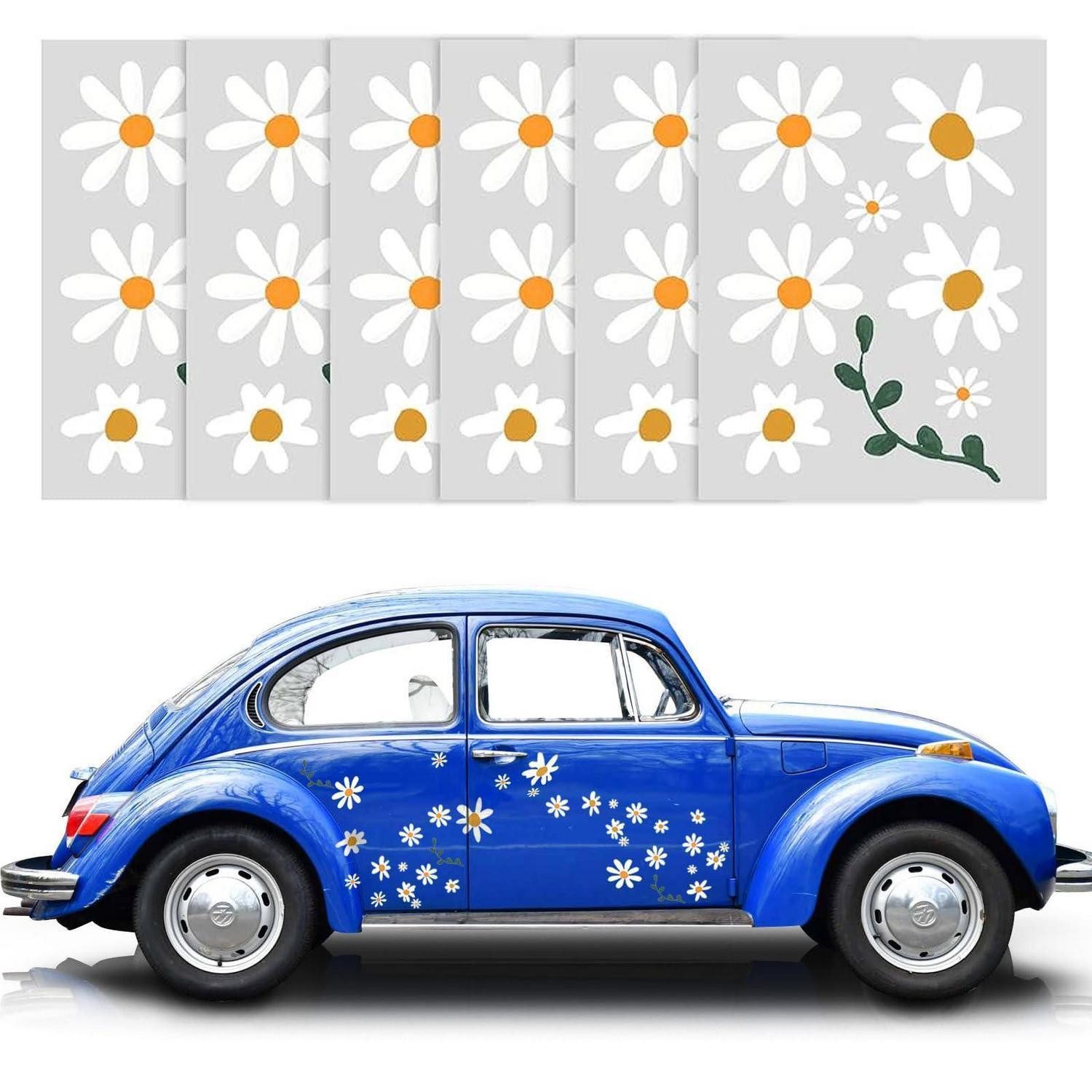 LuxusKollektion Aufkleber Autoaufkleber Gänseblümchen 6 Blatt weiß selbstklebend wasserfest