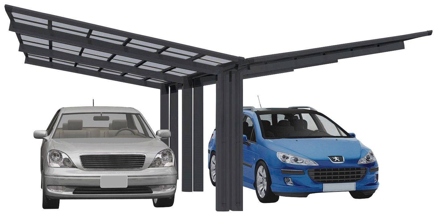 Ximax Doppelcarport Linea Typ 110 Y-schwarz, BxT: 548x495 cm, 240 cm Einfahrtshöhe, Aluminium