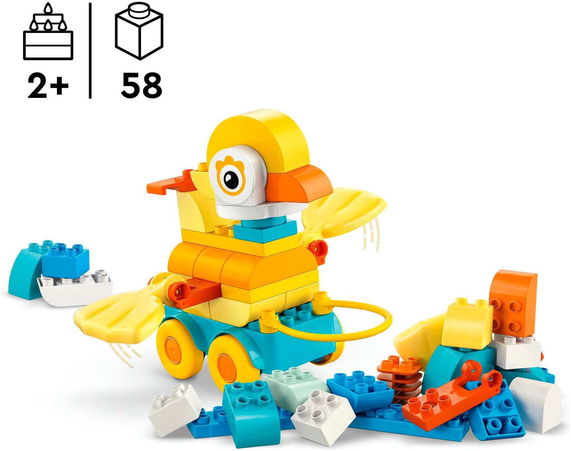 LEGO® Tiere auf Rädern 3-in-1-Set (10448), LEGO DUPLO Town Konstruktionsspielsteine, (58 St), Made in Europe