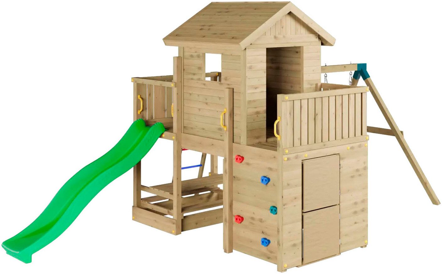 Spielturm Multifort, mit Haus, Veranda, Rutsche und Schaukel