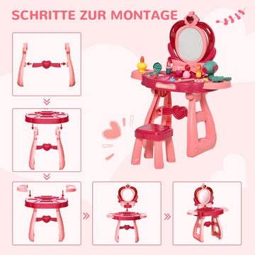 HOMCOM Schminktisch Kinderfrisiertisch-Spielset