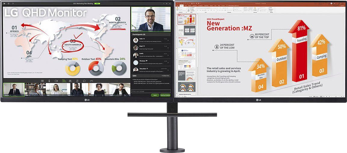 LG 27QP88DP LCD-Monitor (68 cm/27 ", 2560 x 1440 px, QHD, 5 ms Reaktionszeit, 75 Hz, LED)